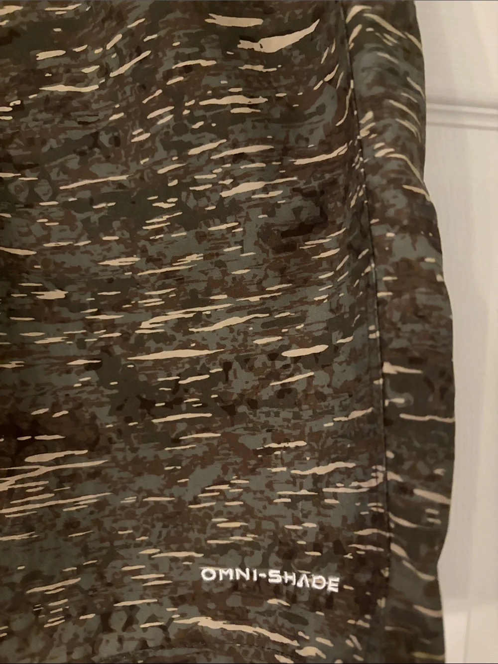 Columbia Boys' Camo-Pattern Swim Trunks in Brown and Green Size 14-16 EUC